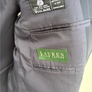 Ralph Lauren Navy Pinstripe Wool Sport Coat Blazer 43R Mens USA Jacket Classic